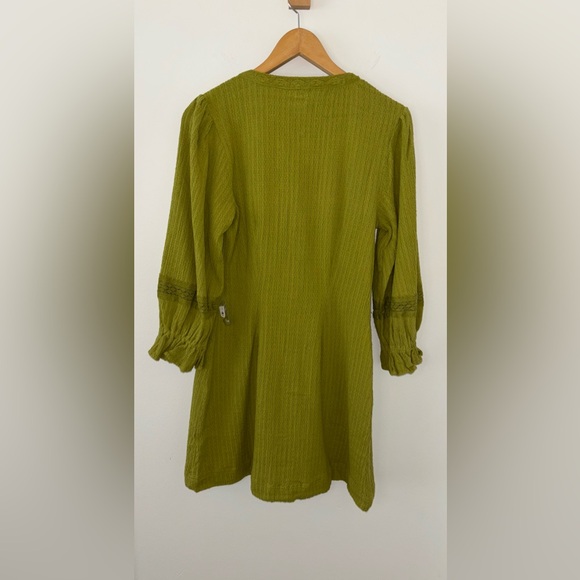 Free People Jules Mini Shift Dress NWT Color Golden Lime - Picture 4 of 10